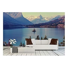 Bowman Lake in Glacier National Park, Montana, USA - Removable Wall Mural | Self-Adhesive Large Wallpaper - 66x96 inches