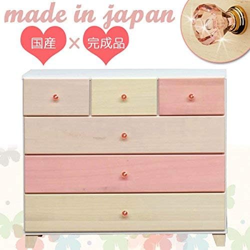 Amazon 姫系 幅90 ローチェスト 整理タンス 箪笥 たんす かわいい おしゃれ 女の子 キッズ 家具 子供部屋 ピンク 桐タンス 収納 日本製 完成品 木製 人気 国産 チェスト タンス オンライン通販