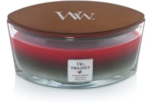 Woodwick Ellipse Scented Candle, Winter Garland Trilogy, 16oz | Up to 50 Hours Burn Time, Christmas | Holiday Candle