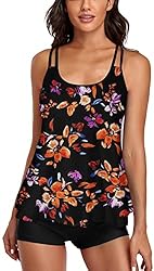 Omichic Women's Loose Bathing Suits Tankini Top