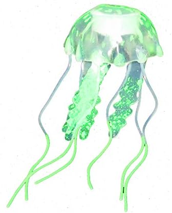 Aquaficial Jellyfish Artificial Silicone Plastic Floating Glow Effect Glowing Vivid Colors Ornament Decoration Fish Tank Aquarium pesera eco Friendly Salt Fresh Water Suction Cup