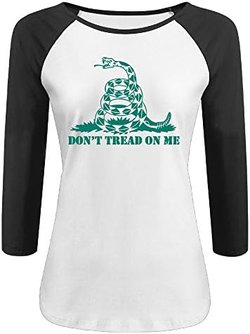 Don't Tread On Me Shirt,Atherineettles Women's Raglan Sleeves,pre-cotton 3/4 Sleeve Athletic Baseball Raglan Sleeves T-Shirt