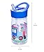 Wildkin Kids 16 Oz Water Bottle – Straw Lid & Handle, Easy to Clean, Ideal for School & Travel - Trains, Planes, and Trucks