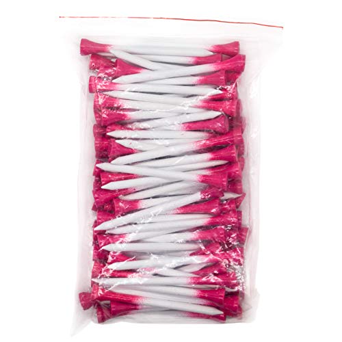 50 of The Most Vibrant Pink Plastic Golf Tees - Multiple Colors to Choose – Extremely Durable - Color Coordinate Any Outfit with These Stunning Tees - 50ct / 3.25in