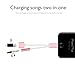 iphone 7 adapter, 2 in 1 lightning cable charge and headphone (Rose Gold)