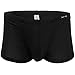FEESHOW Men's Silky Boxer Briefs Shorts Bugle Pouch Underwear (Black, Large)