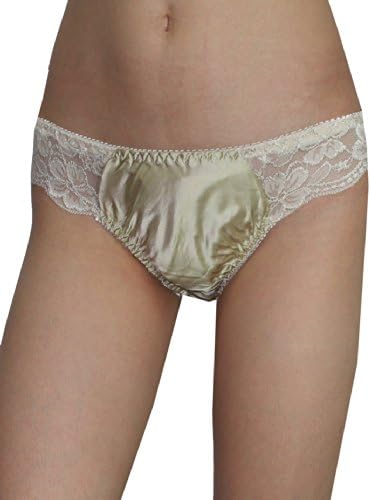 Womens Sexy Lace 100% Silk Stretch Brief Panties Underwear