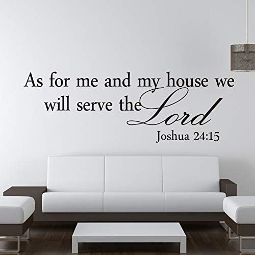 XCGZ Wall Sticker We Will Serve The Lord Christian Wall Paper Decals Vintage Kitchen Bedroom Living Room Wall Sticker Home Decoration