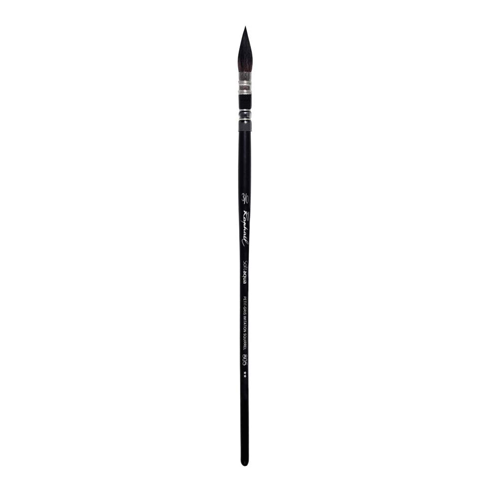Raphael SoftAqua Synthetic, Watercolor Brush, Series 805, Quill, Size 3