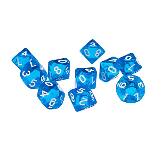 image for MonkeyJack Set of 60 Pieces Ten Sided D10(0-9) Dice Die for D&D Party 