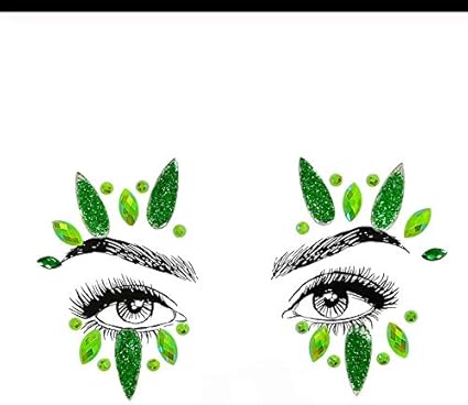 Lfvguiop Autocollant De Tatouage Temporaire Visage Or Gemmes