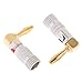 Ytuomzi 4PCS Right Angle Speaker Banana Plugs, 90Degree, 24K Gold Plated Audio Jack Connector, L Shape, 2 Black and 2 Red