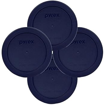 Pyrex Blue 2 Cup Round Storage Cover #7200-PC for Glass Bowls 4-Pack