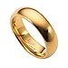 6mm Gold Plated Polished Tungsten Carbide Wedding Ring Classic Half Dome Band