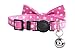 BINGPET BA3041 Soft Personalized Rhinestone Bow Tie Adjustable Cat Breakaway Collar With Bell , Pink