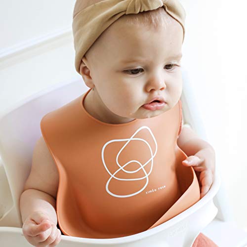 Simka Rose Set of Silicone Baby Bibs for Babies and Toddlers Unisex