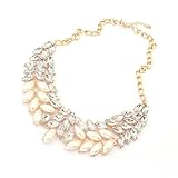 Mokingtop® Lady Fashion Pearl Rhinestone Crystal Chunky Collar Statement Necklace