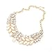 Tzou Lady Fashion Pearl Rhinestone Crystal Chunky Collar Statement Necklace