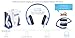 Sentey Flow LS-4221 Foldable Headphone with Detachable 3.5mm Audio Cable and in-line Microphone, White/Blue
