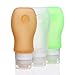 Kitdine Portable Soft Silicone Travel bottles Set (3 Ounce, Orange + Grey + Green)