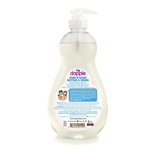 DAPPLE Baby Bottle and Dish Liquid, Fragrance Free Liquid Soap, Baby