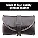 Traditional Brown Genuine Leather Tobacco Smoking Pipe Pouch Bag Organize Case Pipe Tool lighter Holder Pocket for 2 Pipe (black-brown)