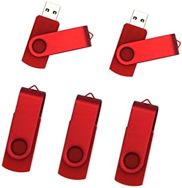 LONMAX 128MB Small Capacity USB2.0 Bulk Flash Drive Swivel Thumb Drives Red Color 5Pack (NOT 128GB) (128MB) (128MB) (128MB, Swivel Red Color)