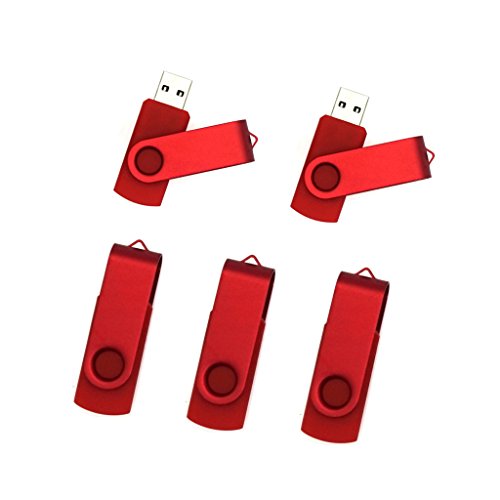 LONMAX 128MB Small Capacity USB2.0 Bulk Flash Drive Swivel Thumb Drives Red Color 5Pack (NOT 128GB) (128MB) (128MB) (128MB, Swivel Red Color)