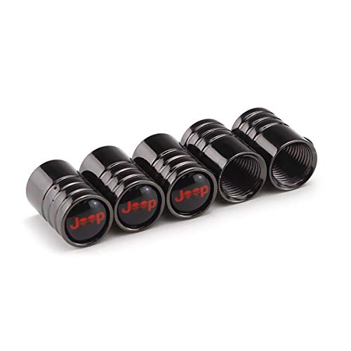 TKKLZ 5Pcs for Jeep Skull Logo Bike Motorcycle Car Tires Valve Stem