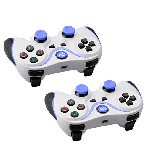 A-SZCXTOP 1 Pair Wireless Dualshock Bluetooth Game Controller Rechargeable Gamepad with USB Charging Cable for PS3 Playstation 3