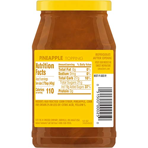 Smucker's Pineapple Topping, 12 Ounces (Pack of 6) Pricepulse