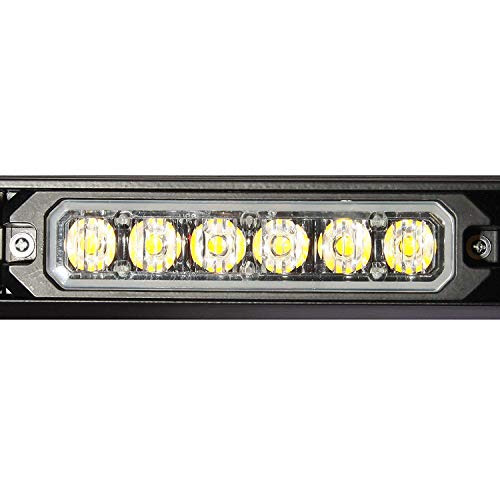 Cozyel 41" 96 LED Emergency Warning Light Traffic Advisor Light bar Security Vehicle Roof Top Strobe Light Bar with Magnetic Base for Construction Truck Tow Amber White