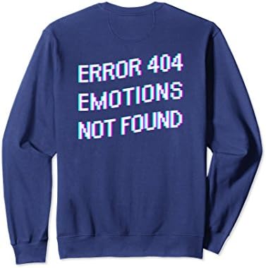 Unisex Sad Boys 'ERROR 404 EMOTIONS NOT FOUND' Vaporwave Sweatshirt Medium Navy