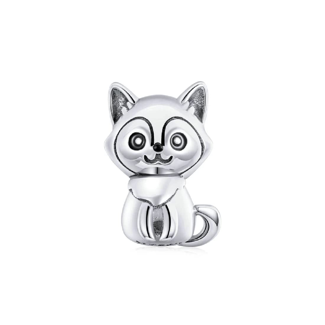 FeatherWish 925 Sterling Silver Fox Animal Dog Bead Charm Fits And Compatible With Pandora Bracelets Gift For Birthday Friend Sister Wife Daughter Mum Best Friend