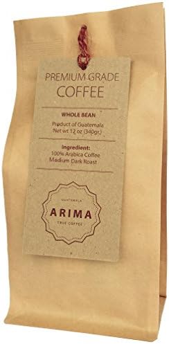 Organic Arima Medium Roasted Coffee Beans From Guatemala :: Direct Trade, Rain Forest Alliance certified :: 12 oz (Medium Roast)