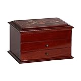 Mele & Co.. Brayden Wooden Jewelry Box with Floral Marquetry Motif (Walnut Finish)