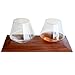 Sempli Cupa-Lift 2 Walnut Serving Tray for 2 Sempli or other Glasses in Gift Box - Cup Lift