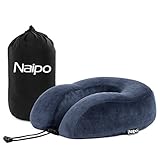 Naipo Travel Pillow Memory Foam Neck Pillow with Cooling Gel Technology and Travel Bag