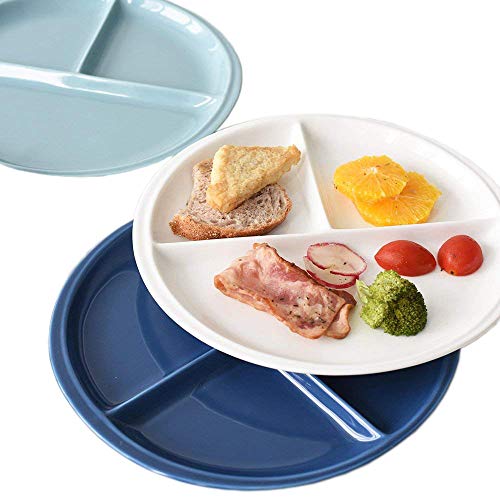 Ceramic Divided Dinner Plates. FLYING BALLOON Elegant Quadrate Shaped
