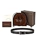 Leather Belt for Men - Automatic Buckle Ratchet Slide Holeless - Long 50
