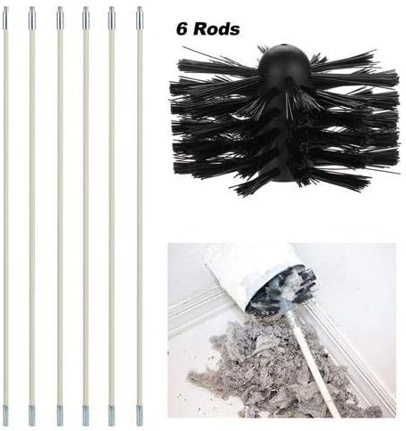 YOUNICER Flexible Dryer Vent Cleaning Kit Dryer Duct Cleaning Kit Fireplace Chimney Brushes No Loose New Design Dryer Duct Cleaning Kit