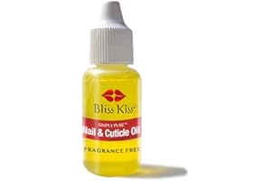 Bliss Kiss | Fragrance Free | Nail Oil Cuticle Dropper w/Vitamin E & Jojoba⏤Nail Strengthener Nail Growth Oil and Serum for Brittle Peeling Breaking Thin Nails | 0.5oz |