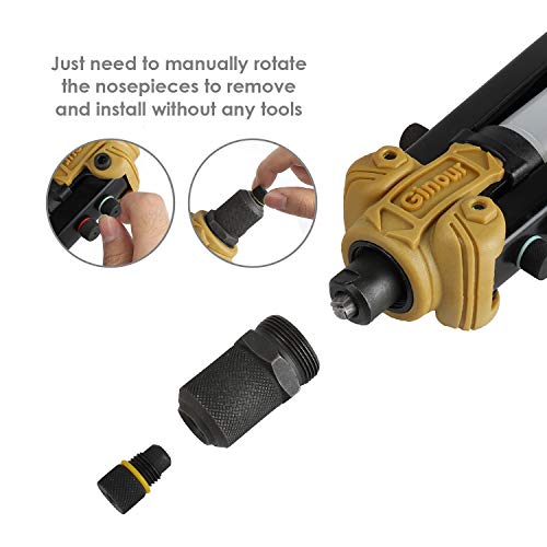 Ginour 13-inch Heavy Duty Rivet Gun with 5 Nosepieces and Collecting Bottle, Excellent Leverage Design Save Time and Effort