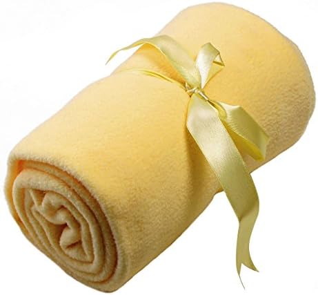 EPYA Soft Fleece Plush Baby Toddler Kids Throw Blanket Solid Color, Yellow