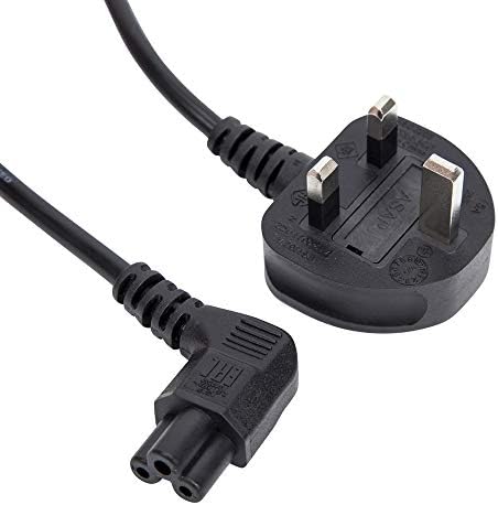 CS 1.8m RIght Angled ‘Clover Leaf’ C5 to UK Plug Mains Power Lead (5A)