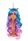 YallFairy Rainbow Unicorn Horn Ears Wigs Halloween Costume Headpiece for Kids Girls Adults with Box Gift (Color A)