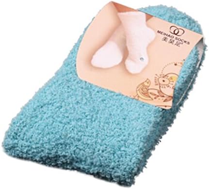 sweetnice Women Girls Soft Bed Floor Socks Fluffy Warm Winter Pure Color Opaque Ankle Socks (Sky Blue)