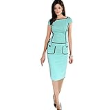 FIODAY New Fashion Bodycon Pencil Business Work Button Midi Tank Dress