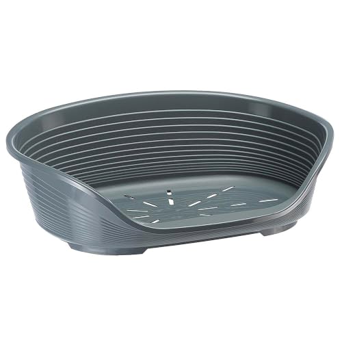 Ferplast Plastic Pet Bed for Cats and Toy Dogs 49 x 36 x 17cm, Dark grey
