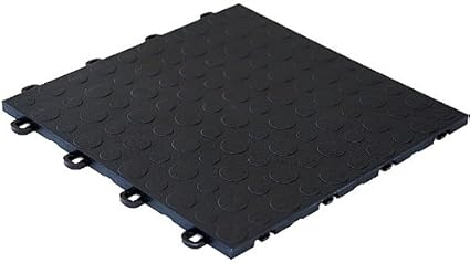 Modutile Interlocking Modular Garage Flooring Tile Coin Top 30 Pack Black